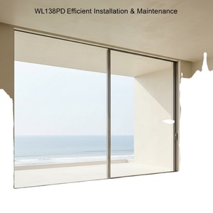 Porte patio coulissante panoramique <span class=keywords><strong>à</strong></span> cadre fin en aluminium premium <span class=keywords><strong>à</strong></span> rupture de pont thermique, double vitrage, style postmoderne, luxe, pour extérieur d'hôtel, grande taille - Product Image 3