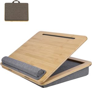 Supporto per Laptop Regolabile in Bambù con Cuscino, Tavolino da Letto per Laptop, iPad, Telefono e <span class=keywords><strong>Computer</strong></span> - Product Image 1