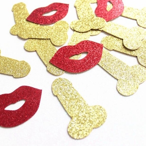 Despedida de soltero decoración de la mesa de forma del labio brillo confeti de papel a granel pene confeti - Product Image 1