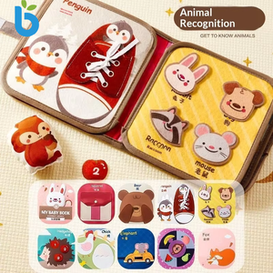 Libro Interattivo in Stoffa BABUR per l'Educazione Precoce dei Bambini 3-6 Mesi, Forme Geometriche, Silenzioso <span class=keywords><strong>e</strong></span> Masticabile, Pannello Attività Unisex - Product Image 6