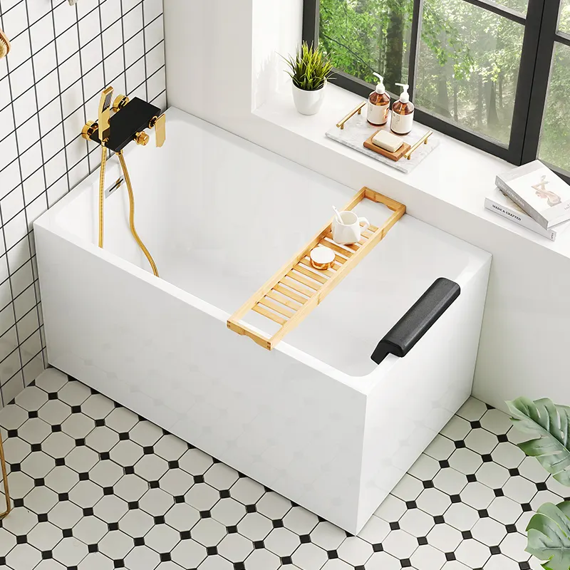 Bañera de baño independiente, sin costuras, acrílica, tamaño pequeño, 120cm