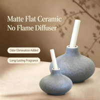 Mini diffuseur à bâtonnets sans flamme en céramique, sans alcool, pour huiles essentielles, longue durée, aromathérapie, décoration maison et salon de thé