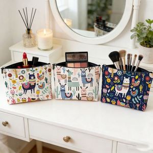 Sac de rangement multifonctionnel en polyester pour maquillage et accessoires, pochette portable pour câbles, idéal pour les amateurs de tricot - Product Image 2