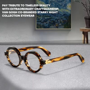 Lunettes de vue rondes en acétate de style rétro haut de gamme Saint <span class=keywords><strong>Van</strong></span> Gogh, prix d'usine, nettoyage facile, solides et durables, pour tous - Product Image 2