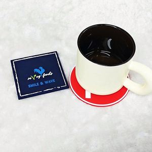 Posavasos Redondos Clásicos Personalizados de PVC y Goma, Suaves y Coloridos, para Tazas de Café, con Diseño Personalizado en Relieve - Product Image 1