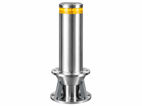 Borne de sécurité routière fixe en acier inoxydable entièrement soudée, 550 mm x 1020 mm, en tube d'acier poli