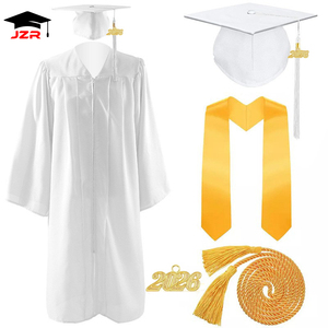 GRAN OFERTA 2026 - Traje de Graduación de Licenciatura al por Mayor de Fábrica, Túnica Blanca de Graduación con Birrete y Borla, OEM, Túnicas Americanas para Escuelas - Product Image 1