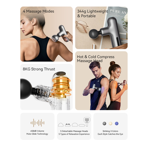 Professionelle Tragbare Elektrische Mini-Vibrationsmassagepistole mit Warm-Kalt-Funktion für Körper und Muskeln, Tiefengewebe-Perkussion und Faszienmassage - Product Image 6