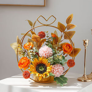 Bouquet de fleurs artificielles Haoche, design tournesol, fleurs en soie, décorations de mariage, arrangement pour salon et salle à manger - Product Image 3