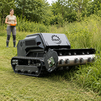 Débroussailleuse automotrice télécommandée diesel tout-terrain 1000 mm sur chenilles pour la remise en état des terres, tondeuse à fléaux tout-terrain