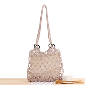 Il design del modello di moda può essere personalizzato borse da spiaggia a mano da donna borse da spiaggia in paglia estiva di lusso macrame - Product Image 4