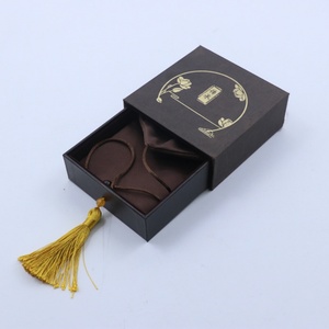 Boîtes à bijoux personnalisées avec logo imprimé, emballage avec tiroir coulissant en carton et pochette en microfibre pour bijoux - Product Image 2