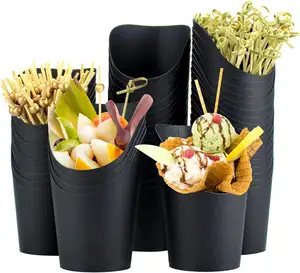 Одноразовые чашки для картофеля фри, 50 комплектов, упаковка для розничной торговли, для кафе и ресторана, для еды, картонные конусы