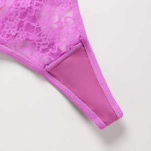 Ladymate ODM/OEM Tangas De Encaje Para Mujer للنساء سراويل داخلية دانتيل شفاف ملابس داخلية دانتيل فلورا للنساء على شكل حرف T - Product Image 5