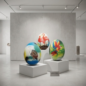 Custom Fiberglass Easter <b>Egg</b> Sculpture Large FRP Hand-painted Colorful <b>Egg</b> Statue for Shopping Mall Atrium <b>Decoration</b> Props - Product Image 2