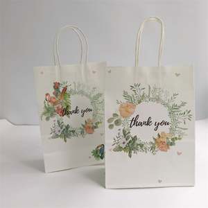 KUAIMA Venta al por Mayor en China, Bolsas de Papel Kraft Blancas de 16*8*22cm con Logotipos para Regalos, Tiendas y Comestibles, con Mensaje de Agradecimiento - Product Image 4