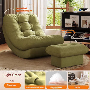 Fauteuil inclinable individuel <span class=keywords><strong>Kyanos</strong></span> Modern Moon en tissu avec rembourrage en coton, confort doux pour balcon, salon et loisirs à domicile - Product Image 4