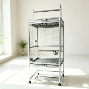 Jaula Grande de Aluminio para Loros, Diseño Duradero con Bandeja Metálica, <span class=keywords><strong>Hábitat</strong></span> para Aves como Cacatúas y Conures - Product Image 1