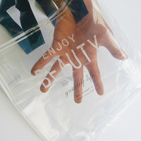 Sac fourre-tout en BOPP recyclable avec design transparent, poignée longue, logo personnalisé, impression sérigraphique pour femmes