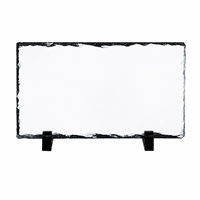 Cadre photo en pierre personnalisé avec support, motif croix religieuse peinte et fleur, pour sublimation sur dalle de pierre