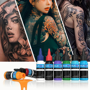 NUOJO OEM/ODM Organic Pigments 14 Basic Colors Permanent Makeup Professional Tattoo Ink Kit Long-Lasting 30ml