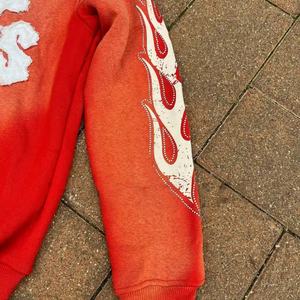 OEM Sweat à capuche zippé en molleton français 100% coton, grammage lourd 500 g/m², 100% coton, avec appliqué brodé vintage effet vieilli, imprimé hivernal, délavé à l'acide et effet décoloré par le soleil - Product Image 6