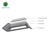 Tuiles solaires photovoltaïques DYW-TS01 Light Scale BIPV CdTe à double vitrage, panneau 35W haute efficacité, cellule 600x400mm, fil 1.5mm, pour toiture résidentielle