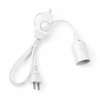 Cordon d'alimentation dimmable avec prise (1,8 m) directement de l'usine ; Disponible avec douille E27 norme UE ou E26 norme US pour lampes de sel.