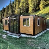 Maison mobile modulaire préfabriquée de taille personnalisée Maison en bois avec conteneur extensible et mobilier en acier