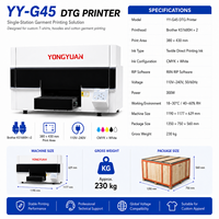 Impresora Industrial DTG YY-G45, Máquina Textil Inteligente para Impresión Directa en Prendas, 2400DPI, Alta Resolución, Equipo para Camisetas Personalizadas, Nuevo Modelo Brother