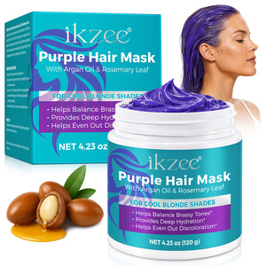 Ikzee Purple Hair Care 120g Private Label for Blonde Tones Neutralizer Deep Hydration Keratin Repair HairSoft &amp; Smooth Factory - Product Image 1