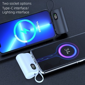 Nhỏ gọn di động 5000mAh mô hình mới điện thoại di động kho báu sạc viên nang Type-C 10W gan công nghệ ẩn đôi cắm in - Product Image 2