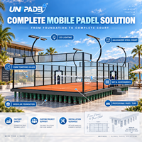 Terrain de padel mobile modulaire, structure portable, terrain de padel panoramique complet pour projets commerciaux
