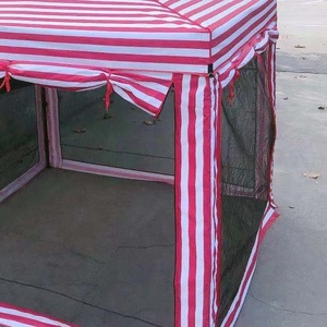 Gazebo 3x3 Impermeabile in Poliestere a Righe Rosse e Bianche con Pareti e <span class=keywords><strong>Zanzariera</strong></span> - Product Image 3