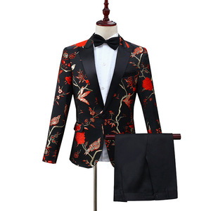 Luxury Slim Fit Tuxedo Dress Set ( Jacket + Pants ) Men Business Wedding Party Groom <strong>Suit</strong> 2 Piece Black Blue White <strong>Red</strong> Male - Product Image 6