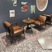 Ensemble de bar de style industriel pour usage commercial, cafés, table et chaises en acier, ensemble de meubles de loisirs, décoration de bar vintage