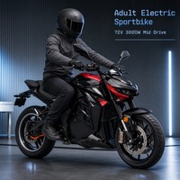 Cybern 3000W 72V Chain Drive Electric Racing Motorcycle with ABS Dual Disc Brakes Gold Front Fork 65-140km/h Adult Sportbike