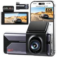 Caméra embarquée WIFI mini 3,69 pouces OEM/ODM 4K HD avec 3 objectifs (avant 1K, intérieur 1K, arrière 2K), surveillance de stationnement 24h/24 et GPS
