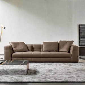 Fabricantes de Muebles OEM en Dongguan, Sin Cantidad Mínima de Pedido, Sofá Seccional de Cuero Genuino de Lujo para Villas Modernas - Product Image 3