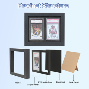 Cadre de présentation en bois écoresponsable fait main pour <span class=keywords><strong>2</strong></span> plaques, cadre double pour cartes sportives, cadre mural paysage/animal pour objets de collection - Product Image 5