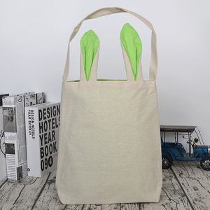 New Cartoon Kids Easter Basket decorazione dell'uovo peluche coda di coniglio coniglio Candy Storage Basket Bucket Bunny Bag - Product Image 3