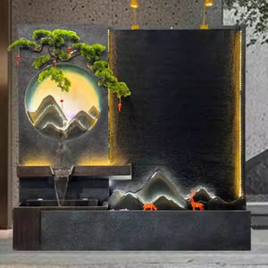 Grande <span class=keywords><strong>Fontana</strong></span> a Cascata Personalizzabile per Esterni - Decorazione Artistica da Parete per Giardino e Patio - Elemento Decorativo Moderno per Paesaggi - Product Image 3