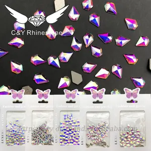 C & Y-diamantes de imitación para uñas AB, accesorios para uñas