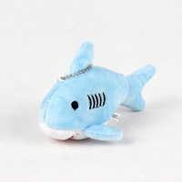 Porte-clés en peluche de requin de 10Cm, mignon et doux, pendentif de jouets, poupée en peluche de requin de dessin animé, porte-clés sac à dos, pendentif cadeaux pour enfants