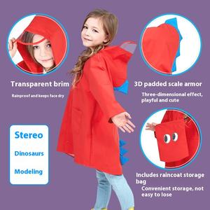 Lindo pequeño impermeable dinosaurio impermeable para niños para la escuela primaria jardín de infantes para Poncho comercio exterior al por mayor para <span class=keywords><strong>Amazon</strong></span> - Product Image 3