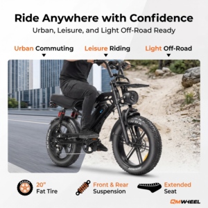 Bicicleta Eléctrica QMHEEL V20 Limited 48V, Bicicleta Urbana Eléctrica con Batería de Litio, Disponible en Almacenes de la UE, EE. UU. y Australia para Exportación a Distribuidores - Product Image 3