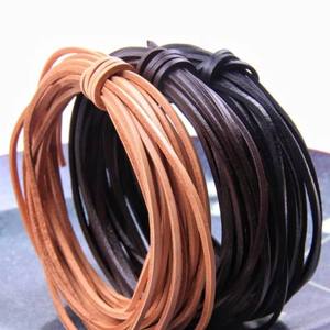 Custom Genuine Cow Leather Flat Strand <b>Thong</b> Cord DIY Bracelet Retro Style Rope <b>String</b> Accessories for Jewelry Making - Product Image 3