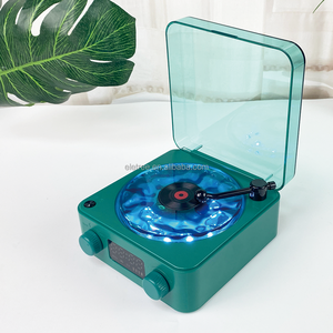 Projecteur de sons naturels rétro avec <span class=keywords><strong>platine</strong></span> <span class=keywords><strong>vinyle</strong></span>, bruit blanc, vagues océaniques, haut-parleur Bluetooth, horloge de chambre et lumière <span class=keywords><strong>d</strong></span>'ambiance - Product Image 1