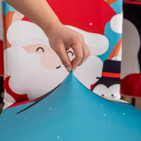 Ensemble de nappes de Noël imprimées sur mesure et housses de chaise en spandex pour la décoration de fêtes - Vente en gros