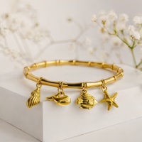 Bracelet en acier inoxydable plaqué or 18 carats pour femmes, bracelet en forme de dauphin, charme en zircon, bracelet minimaliste, cadeau de bijoux